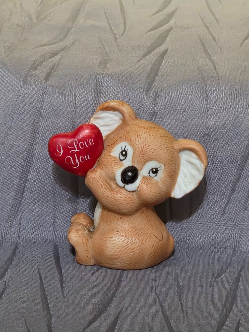 Vintage Russ Berrie Koala Bear Figure "I Love You"